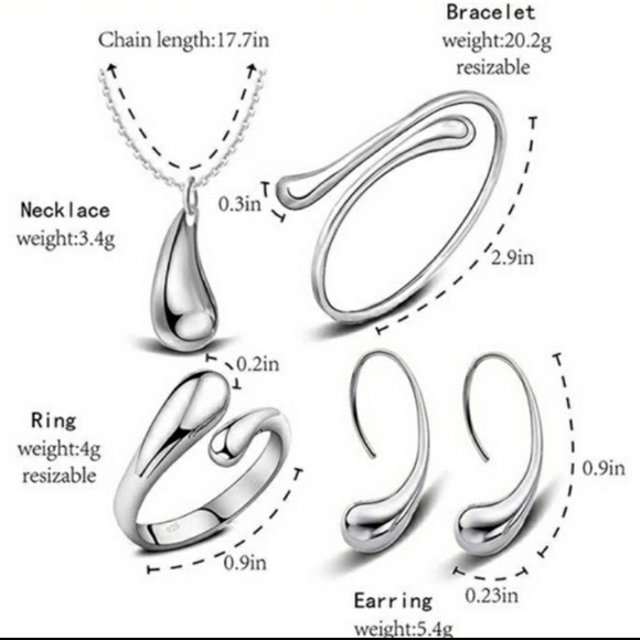 925 Sterling Silver Jewelry Set - Picture 7 of 8